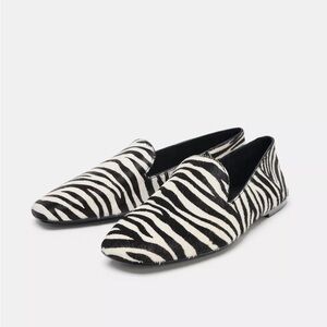 Zara Zebra ANIMAL PRINT LEATHER LOAFERS
